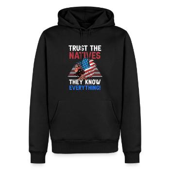 Amerikanischer Kopfschmuck Erste Amerikaner Native - Männer Premium Bio Hoodie - Schwarz - Vorne - Nico (187cm)