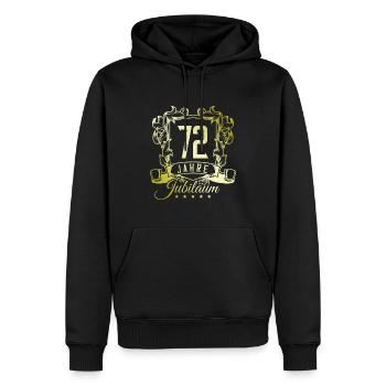 72 Zahl Wappen - Männer Premium Bio Hoodie - Schwarz - Vorne - Nico (187cm)