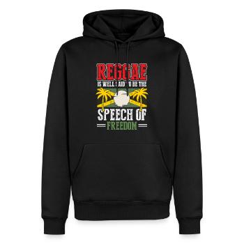Musique rasta Jamaïque rastafarienne - Sweat à capuche Premium bio Homme - noir - Devant - Nico (187cm)