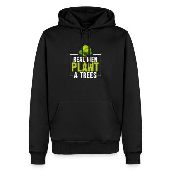 Environnement Jour de la Terre De vrais hommes plantent des arbres - Sweat à capuche Premium bio Homme - noir - Devant - Nico (187cm)