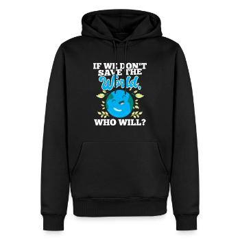 Sauvez le monde qui sera l’environnement Journée de la Terre - Sweat à capuche Premium bio Homme - noir - Devant - Nico (187cm)