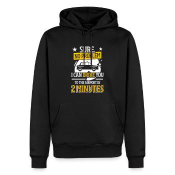 Conduite de taxi Conduite de véhicule de transport - Sweat à capuche Premium bio Homme - noir - Devant - Nico (187cm)