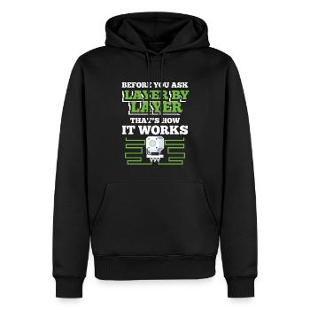 3D Drucker - Männer Premium Bio Hoodie - Schwarz - Vorne - Nico (187cm)