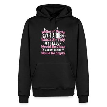 Ornithologie Amateurs d’oiseaux Ornithologues amateurs - Sweat à capuche Premium bio Homme - noir - Devant - Nico (187cm)