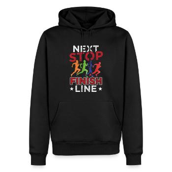 Coureurs sportifs Coureurs de marathon - Sweat à capuche Premium bio Homme - noir - Devant - Nico (187cm)