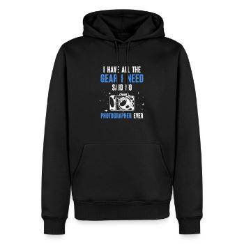 J’ai tout l’équipement dont j’ai besoin Say Say - Sweat à capuche Premium bio Homme - noir - Devant - Nico (187cm)