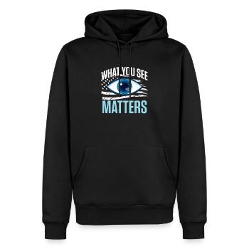 Ophtalmologiste Optométriste Ophtalmologiste - Sweat à capuche Premium bio Homme - noir - Devant - Nico (187cm)