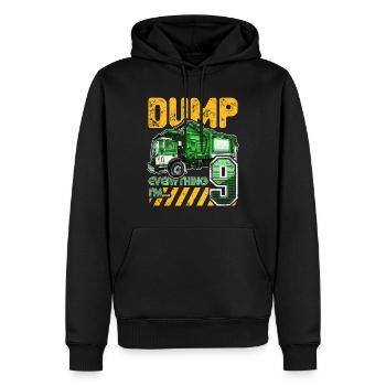 Müllwagen 9. Geburtstag 9 Jahre alter Geburtstag - Männer Premium Bio Hoodie - Schwarz - Vorne - Nico (187cm)