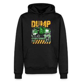 Müllwagen 13. Geburtstag 13 Jahre alter Geburtstag - Männer Premium Bio Hoodie - Schwarz - Vorne - Nico (187cm)