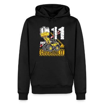 Ich bin 11 & Crushing It 11th Birthday Boys Excavator - Männer Premium Bio Hoodie - Schwarz - Vorne - Nico (187cm)