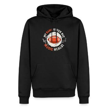 Football - Sweat à capuche Premium bio Homme - noir - Devant - Nico (187cm)