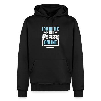 Internet Saint-Valentin Couple - Sweat à capuche Premium bio Homme - noir - Devant - Nico (187cm)