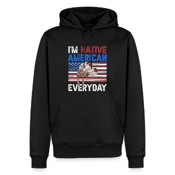 Vereinigte Staaten Patriotischer Indianer - Männer Premium Bio Hoodie - Schwarz - Vorne - Nico (187cm)