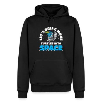 Astronautes satellites de vaisseaux-fusées - Sweat à capuche Premium bio Homme - noir - Devant - Nico (187cm)