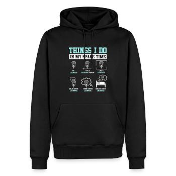 LAX Sports Game Funny Lacrosse Forward - Sweat à capuche Premium bio Homme - noir - Devant - Nico (187cm)