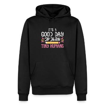 Professeur d’école PreK Enseignant - Sweat à capuche Premium bio Homme - noir - Devant - Nico (187cm)