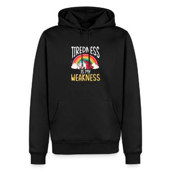 Ma faiblesse est-elle une licorne fatiguée - Sweat à capuche Premium bio Homme - noir - Devant - Nico (187cm)