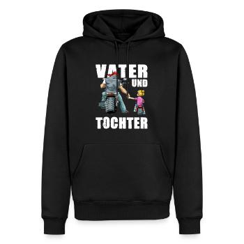 Vater und Tochter Biker Rocker Motorrad - Männer Premium Bio Hoodie - Schwarz - Vorne - Nico (187cm)