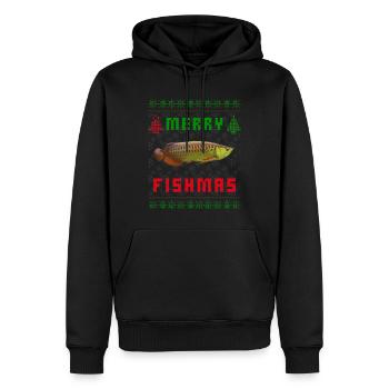 Asiatische Arowana Monster Fischhüter Weihnachten - Männer Premium Bio Hoodie - Schwarz - Vorne - Nico (187cm)