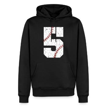 Kinder 5. Geburtstag Baseballspieler 5 Jahre alt - Männer Premium Bio Hoodie - Schwarz - Vorne - Nico (187cm)