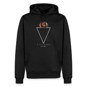 Royal Python Geometrischer moderner Schlangenhüter - Männer Premium Bio Hoodie - Schwarz - Vorne - Nico (187cm)