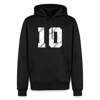 Kinder 10. Geburtstag Baseballspieler 10 Jahre alt - Männer Premium Bio Hoodie - Schwarz - Vorne - Nico (187cm)