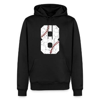 Kinder 8. Geburtstag Baseballspieler 8 Jahre alt - Männer Premium Bio Hoodie - Schwarz - Vorne - Nico (187cm)