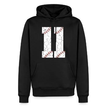 Kinder 11. Geburtstag Baseballspieler 11 Jahre alt - Männer Premium Bio Hoodie - Schwarz - Vorne - Nico (187cm)