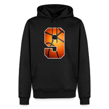 Kinder Basketballspieler zum 9. Geburtstag 9 Jahre alt - Männer Premium Bio Hoodie - Schwarz - Vorne - Nico (187cm)