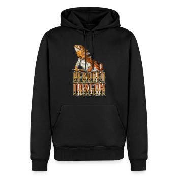 Bearded Dragon Reptile Keeper Beardie Retro - Men’s Premium Organic Hoodie - black - Front - Nico (187cm)
