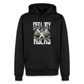 Géologie Collecteur de roches Géologue - Sweat à capuche Premium bio Homme - noir - Devant - Nico (187cm)