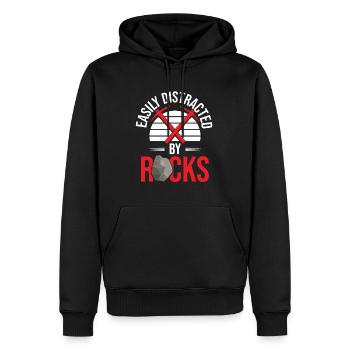 Géologue Géologie Collecteur de roches - Sweat à capuche Premium bio Homme - noir - Devant - Nico (187cm)