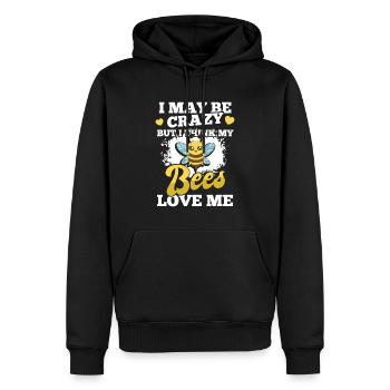 Meine Bienen lieben mich Honigliebhaber Honigwaben - Männer Premium Bio Hoodie - Schwarz - Vorne - Nico (187cm)