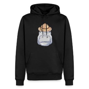 Nilpferd Safari Hut Afrikanische Tiere - Männer Premium Bio Hoodie - Schwarz - Vorne - Nico (187cm)
