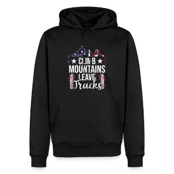 Wandern Wald Rucksacktourist Naturspaziergang Lieb - Männer Premium Bio Hoodie - Schwarz - Vorne - Nico (187cm)