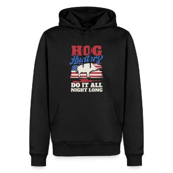 Jagd US Flagge Wildschwein Jäger - Männer Premium Bio Hoodie - Schwarz - Vorne - Nico (187cm)