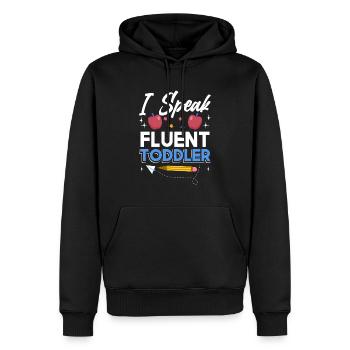 Kindergarten teacher Fluent Toddler - Men’s Premium Organic Hoodie - black - Front - Nico (187cm)