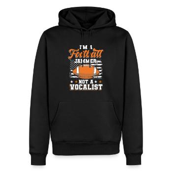 Joueurs de football - Sweat à capuche Premium bio Homme - noir - Devant - Nico (187cm)