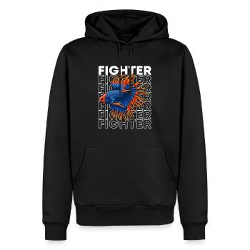 Betta Fish 80's Style Siamois Fighting Fish - Sweat à capuche Premium bio Homme - noir - Devant - Nico (187cm)