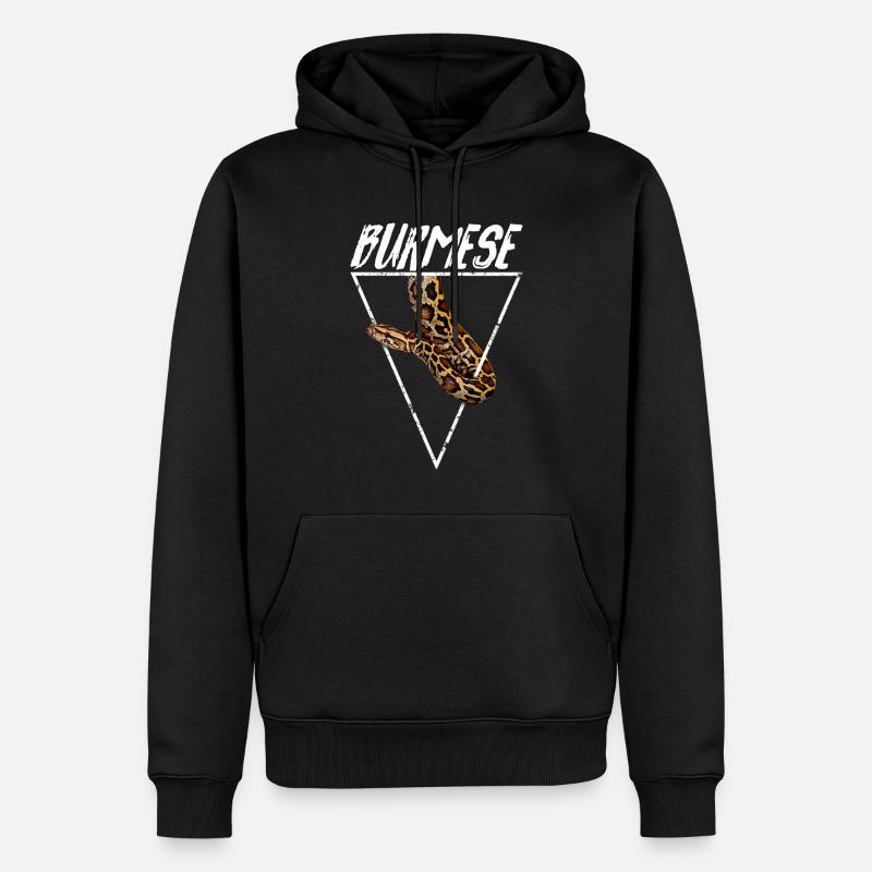 Burmese Python Owner Geometric - Men’s Premium Organic Hoodie - black