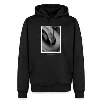 Chat Vert Couleuvre Boiga cyanea - Sweat à capuche Premium bio Homme - noir - Devant - Nico (187cm)