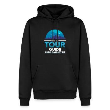 Guide touristique - Sweat à capuche Premium bio Homme - noir - Devant - Nico (187cm)