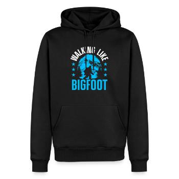 Amateurs de raquettes d’hiver - Sweat à capuche Premium bio Homme - noir - Devant - Nico (187cm)