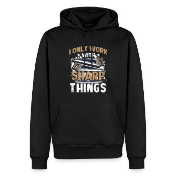 Kettensäge Schnitzen Holzfäller - Männer Premium Bio Hoodie - Schwarz - Vorne - Nico (187cm)