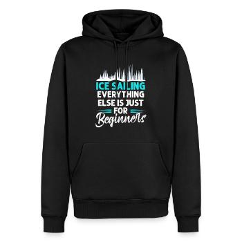 Yachting à voile sur glace - Sweat à capuche Premium bio Homme - noir - Devant - Nico (187cm)