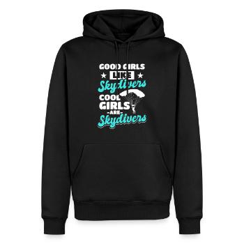 Les filles cool sont des parachutistes - Sweat à capuche Premium bio Homme - noir - Devant - Nico (187cm)