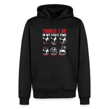 Gardien de but Football - Sweat à capuche Premium bio Homme - noir - Devant - Nico (187cm)