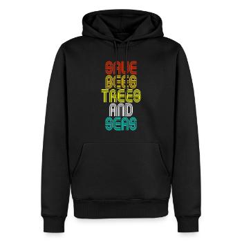 Rettet die Bienen, Bäume und Meere Klimawandel Retro - Männer Premium Bio Hoodie - Schwarz - Vorne - Nico (187cm)