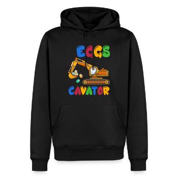Funny EggsCavator Happy Easter Excavator Egg Kids - Men’s Premium Organic Hoodie - black - Front - Nico (187cm)