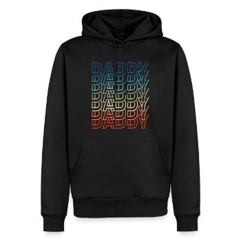 Papa Rétro Vintage Fête des Pères - Sweat à capuche Premium bio Homme - noir - Devant - Nico (187cm)